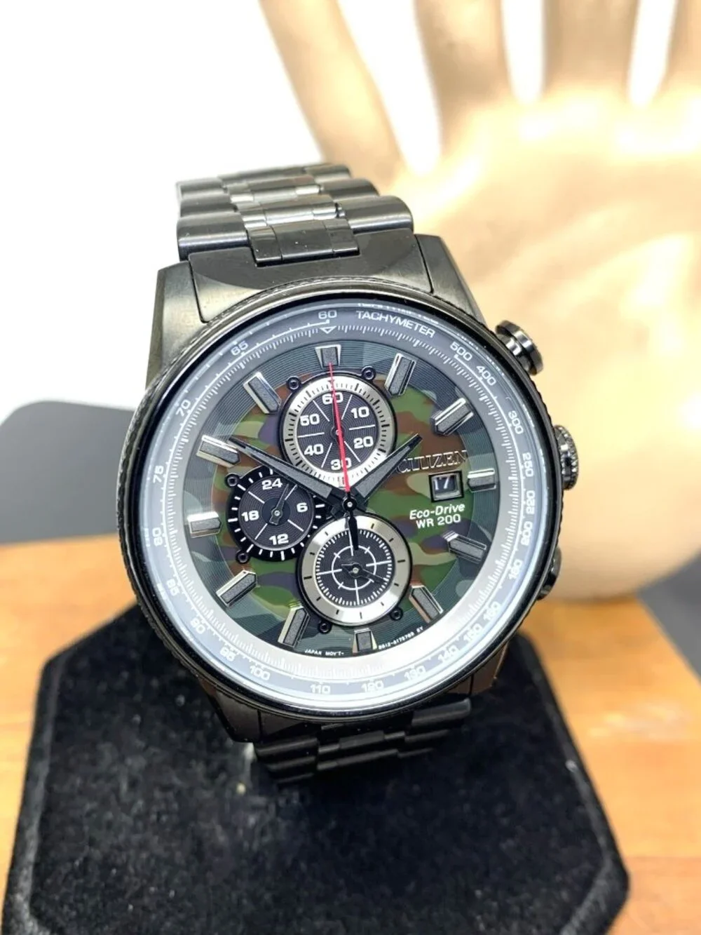 Citizen Men's Watch Nighthawk CA0805-53X Eco-Drive Chronograph Camo Black Steel